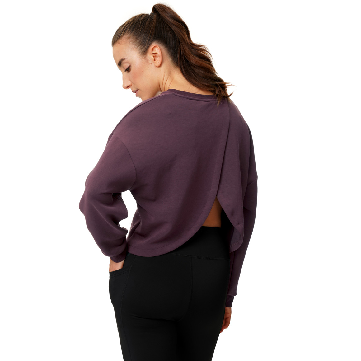 Damen Sport-Sweatshirt mit offenem Rücken