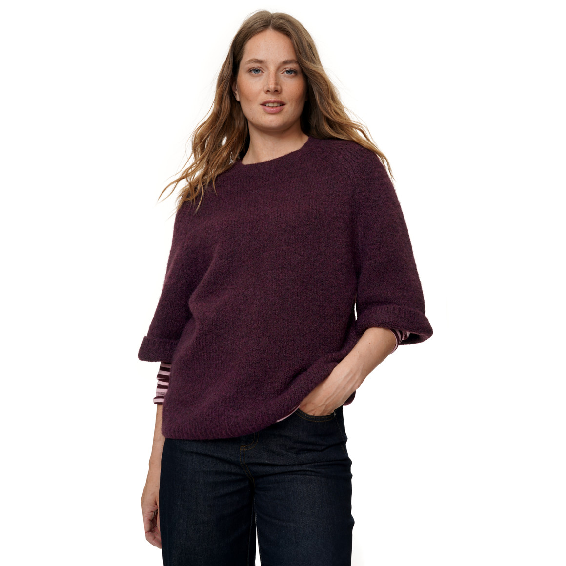 Damen Strickpullover mit kurzem Arm