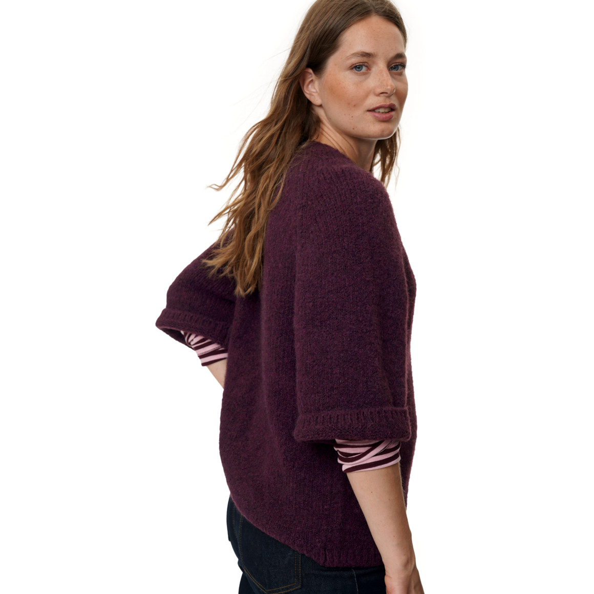 Damen Strickpullover mit kurzem Arm
