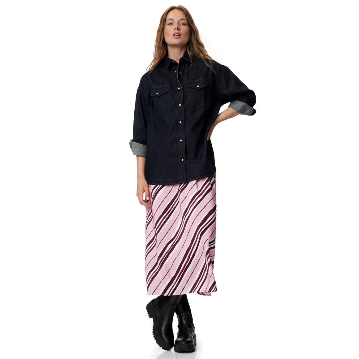 Damen Modal-Rock im Streifen-Look