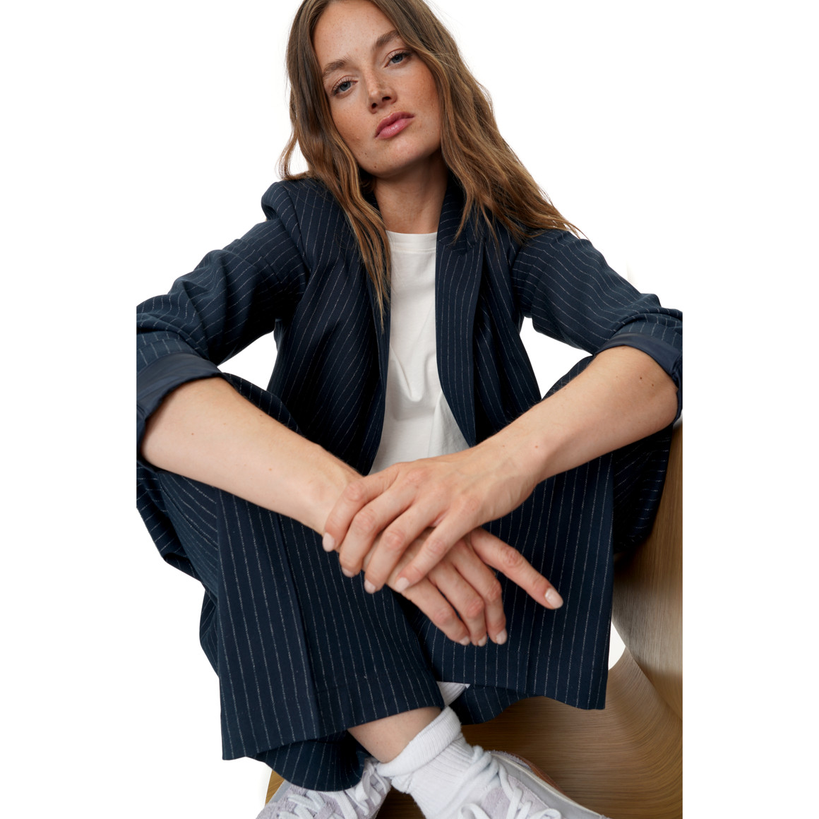 Damen Blazer mit Nadelstreifen
