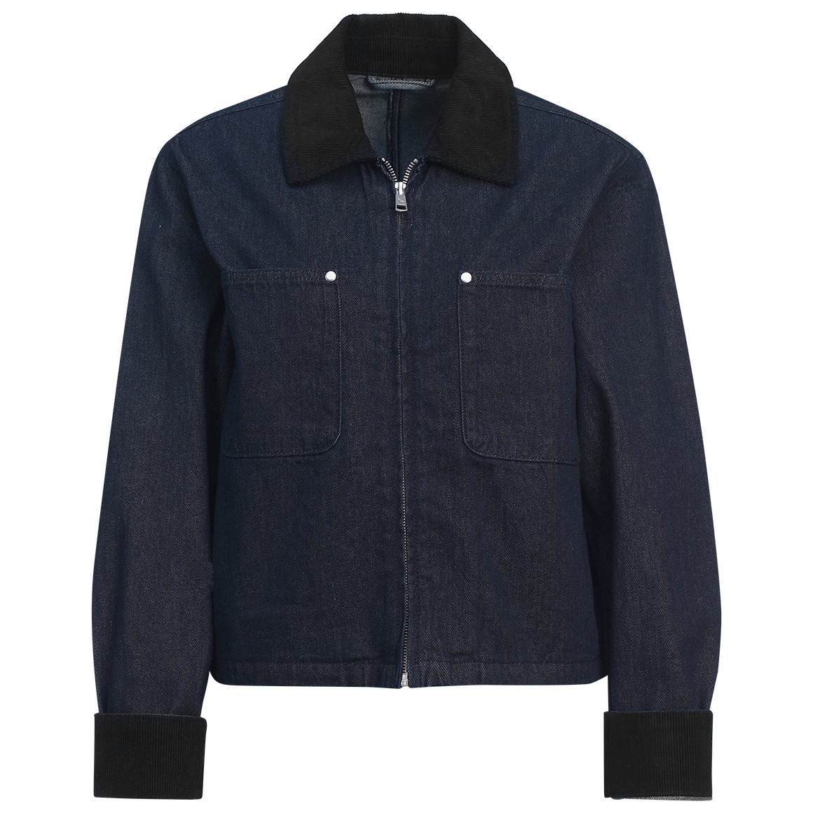 Damen Jeansjacke mit Cord-Kragen