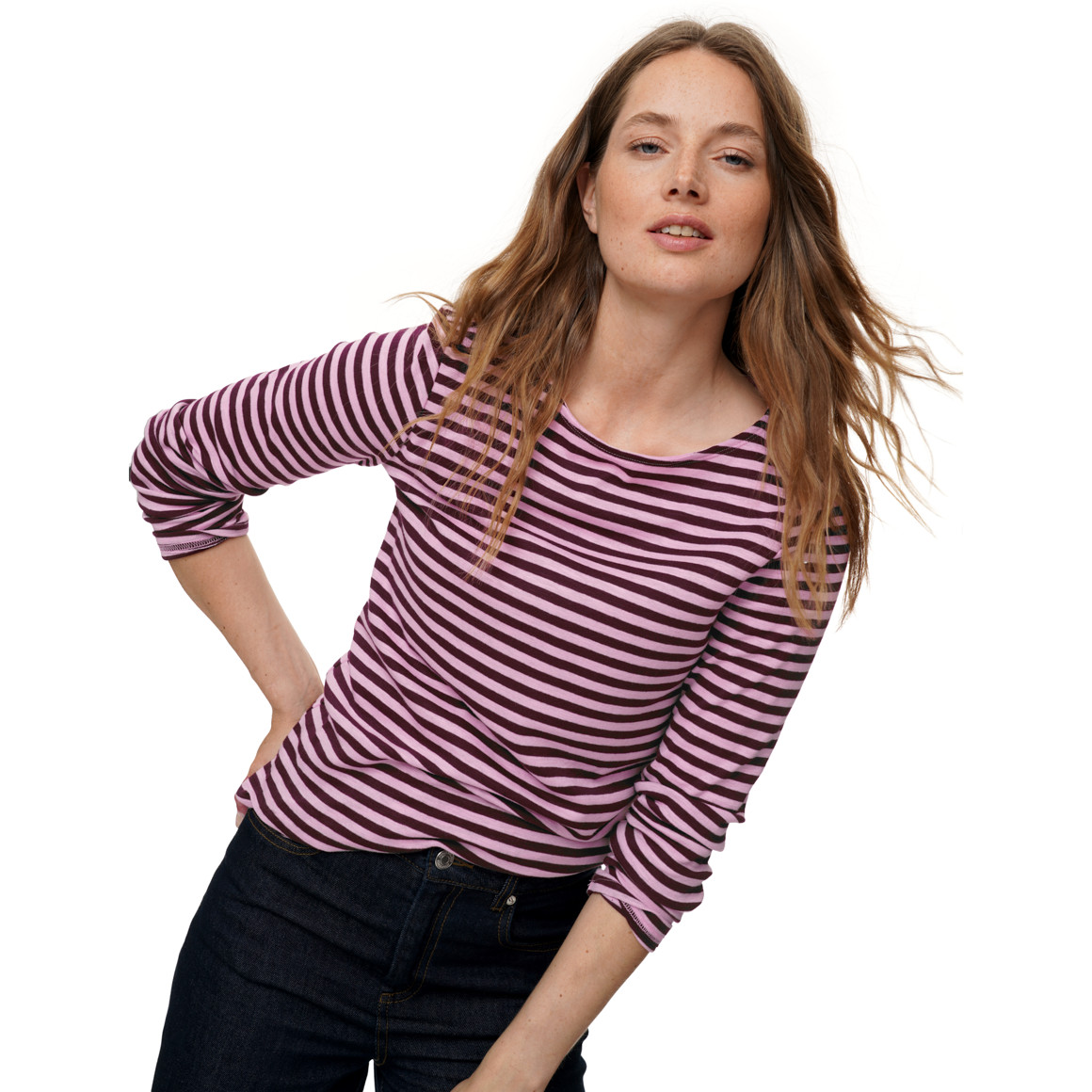 Damen Langarmshirt im Streifen-Look