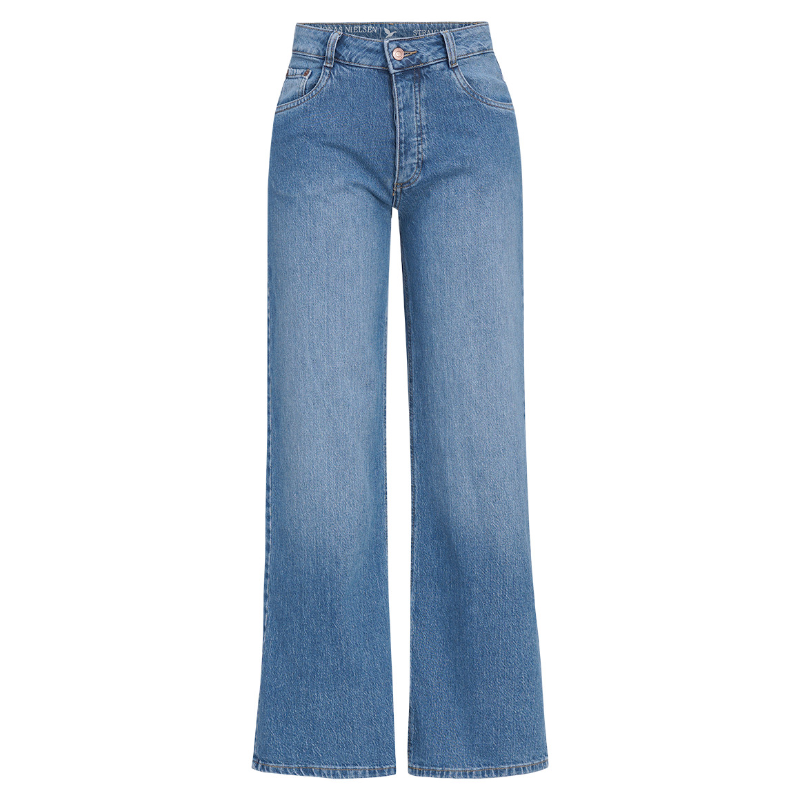 Damen Straight-Jeans mit weitem Bein