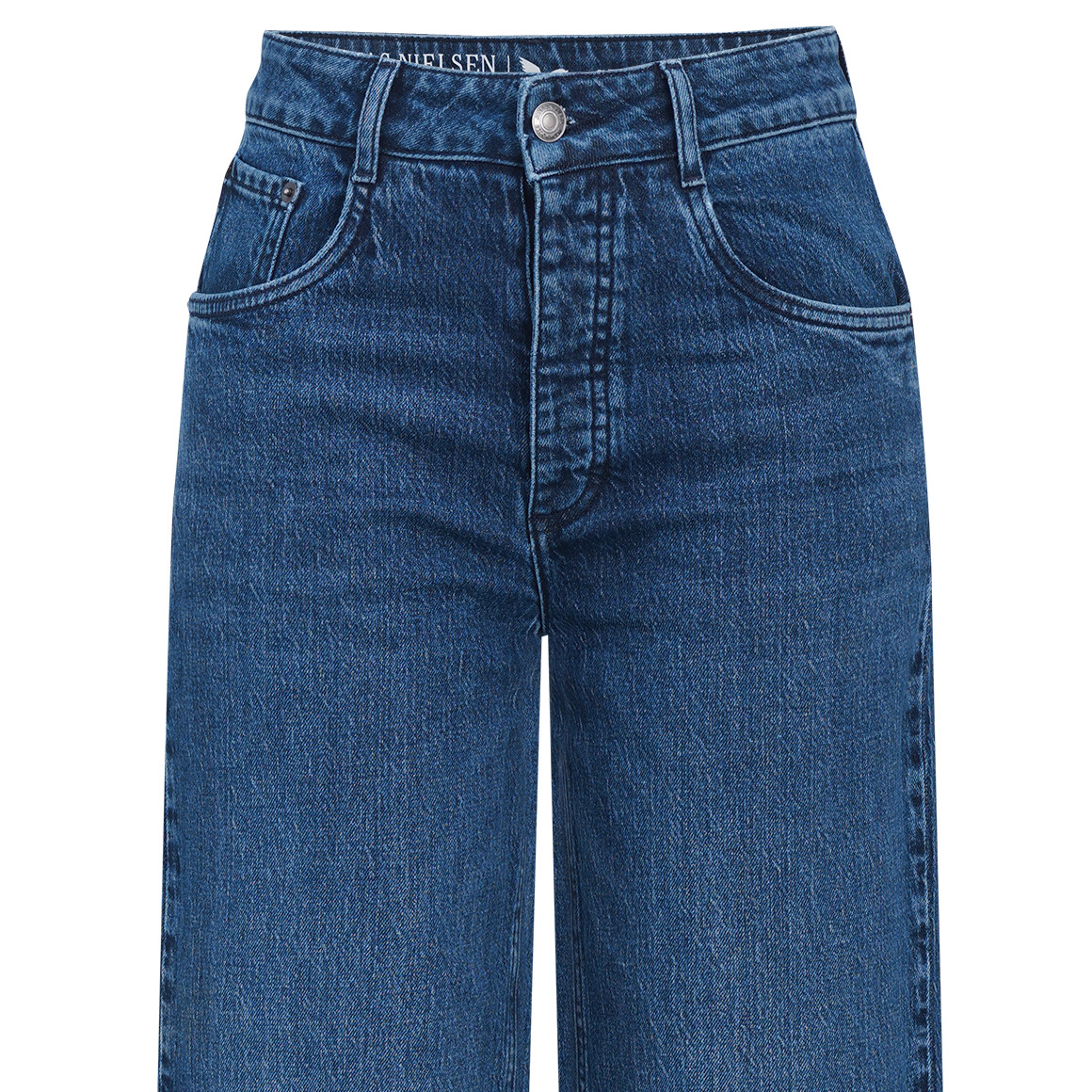 Damen Straight-Jeans mit weitem Bein