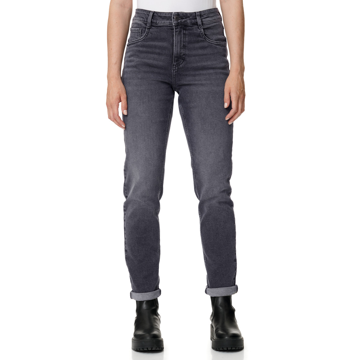 Damen Mom-Jeans mit Used-Waschung