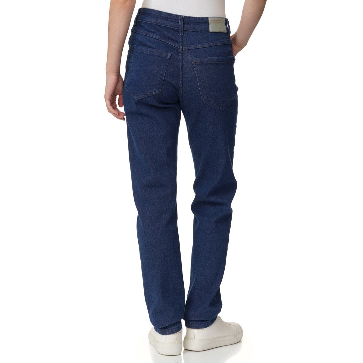 Dames mom-jeans met used-wassing