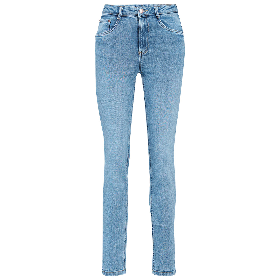 Damen Straight-Jeans mit Used-Waschung