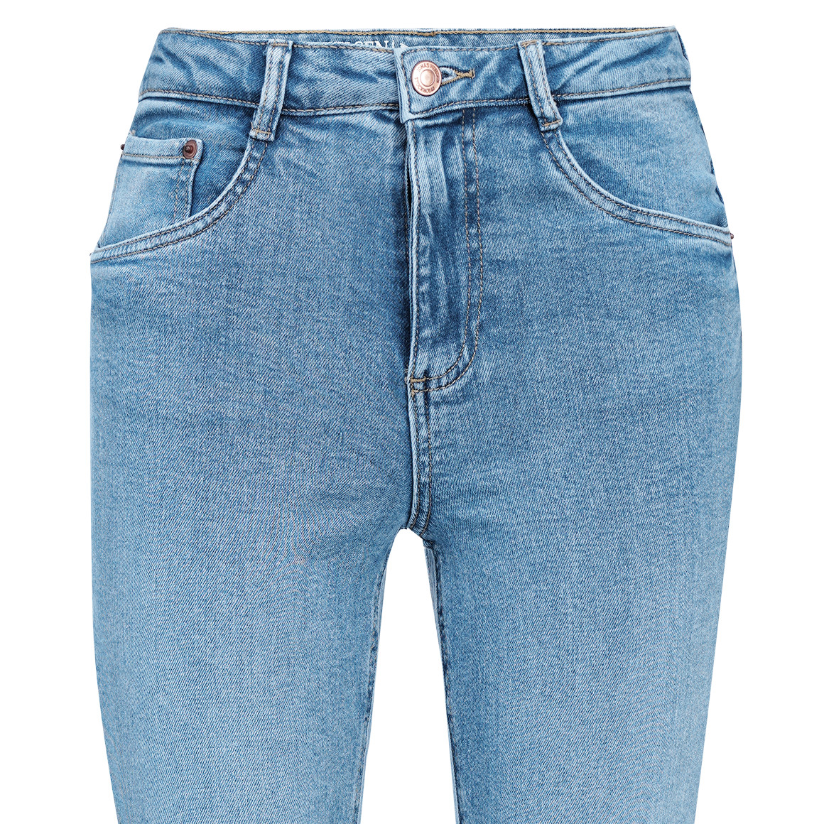 Damen Straight-Jeans mit Used-Waschung