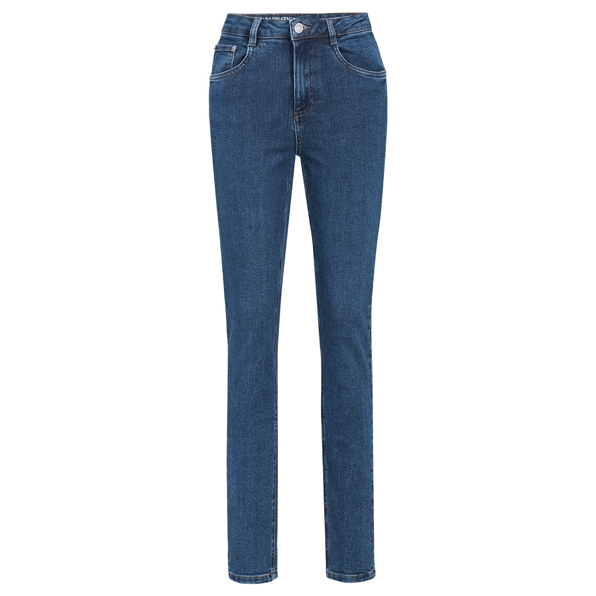 Damen Straight-Jeans mit Used-Waschung