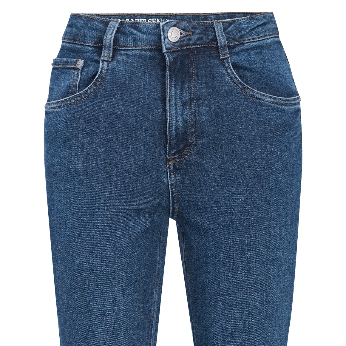 Damen Straight-Jeans mit Used-Waschung