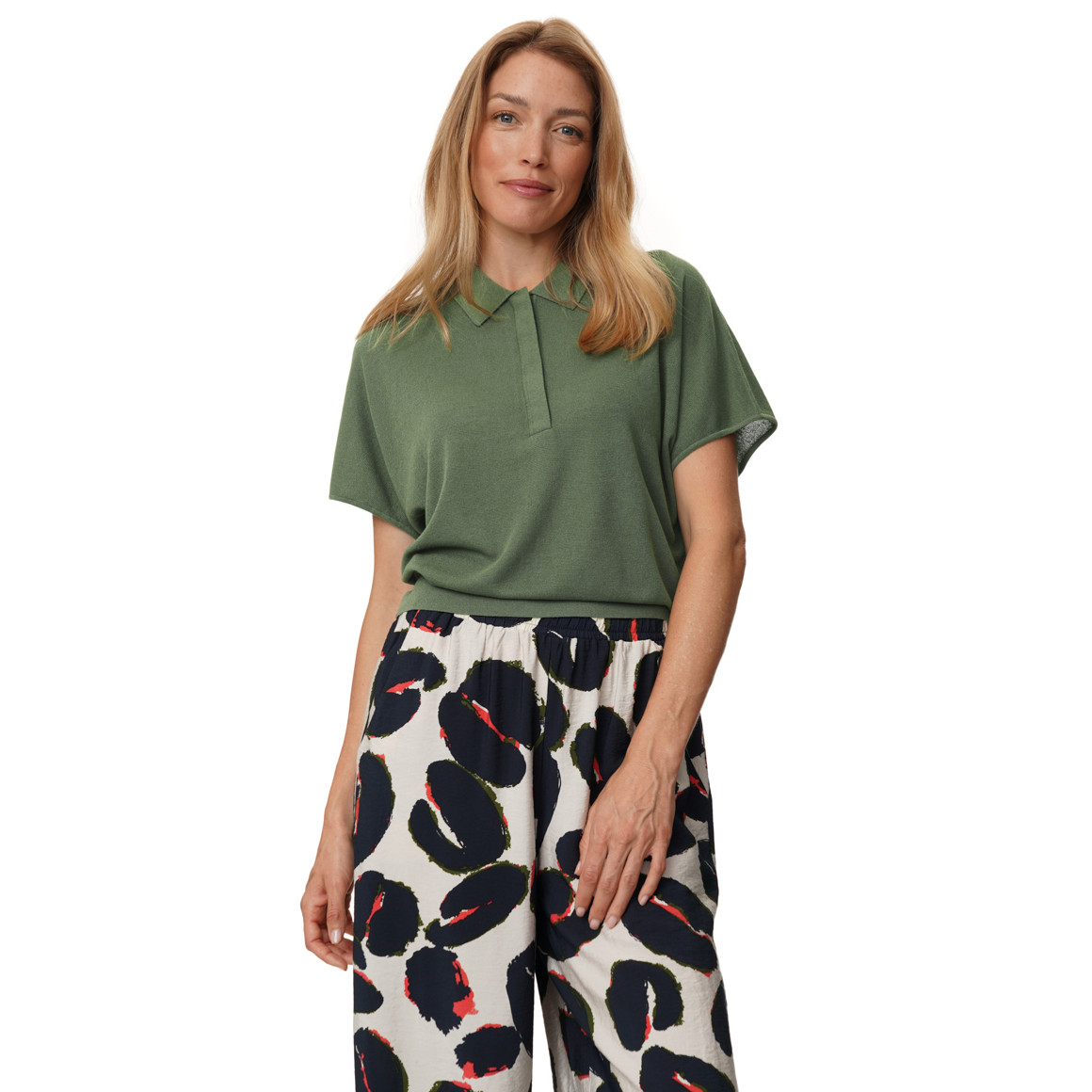 Damen Strick-Polo in leichter Qualität