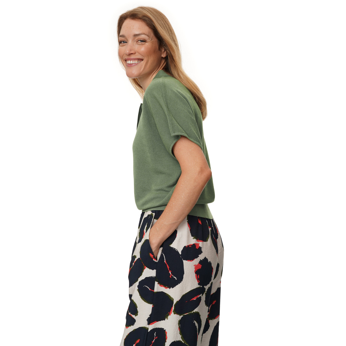 Damen Strick-Polo in leichter Qualität