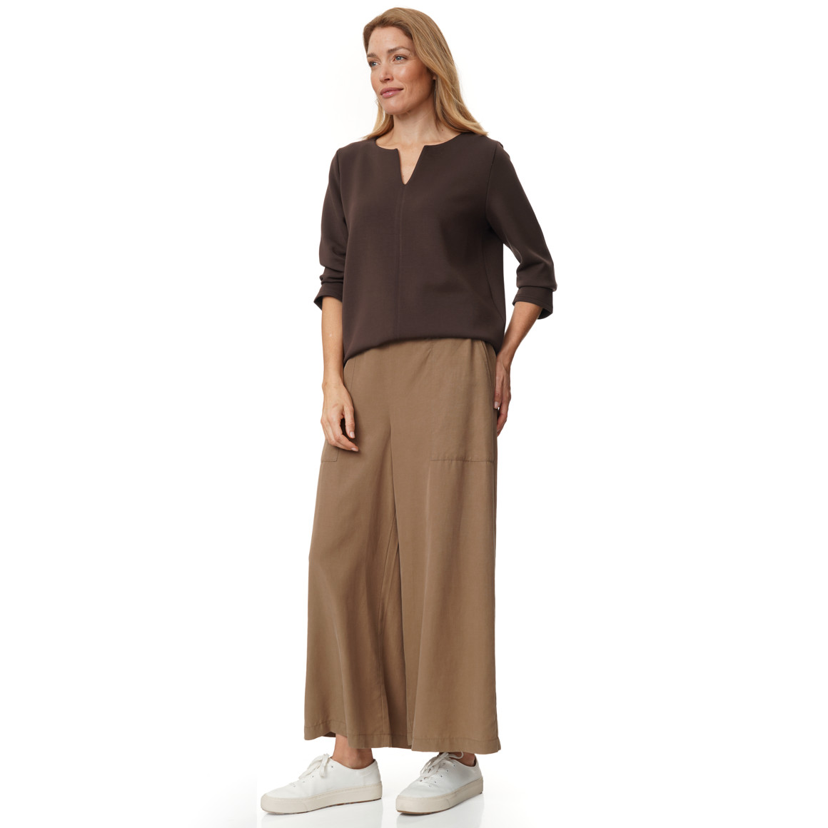 Damen Sweatshirt mit V-Ausschnitt