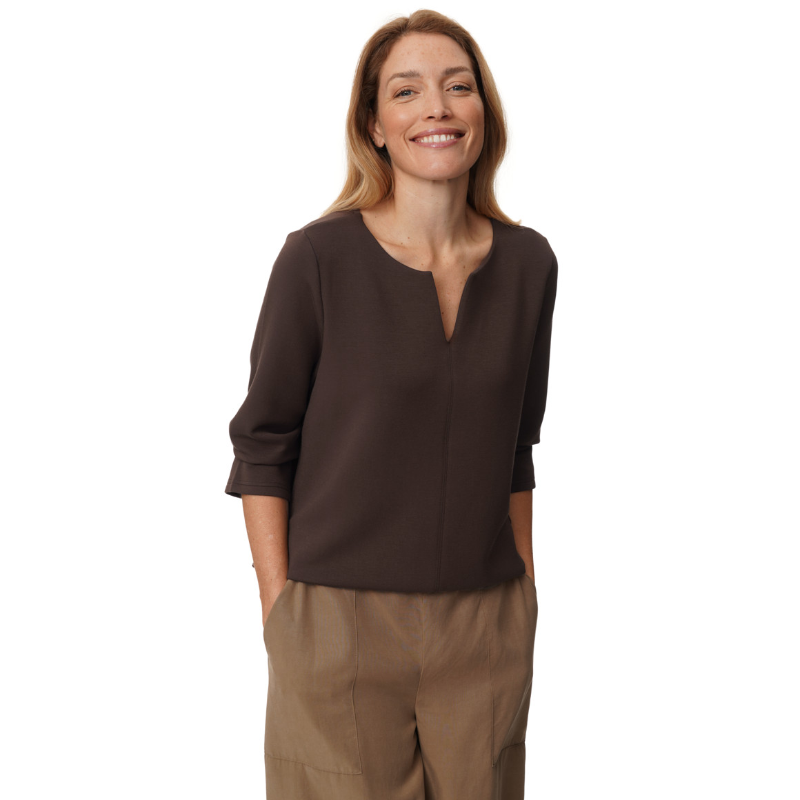 Damen Sweatshirt mit V-Ausschnitt
