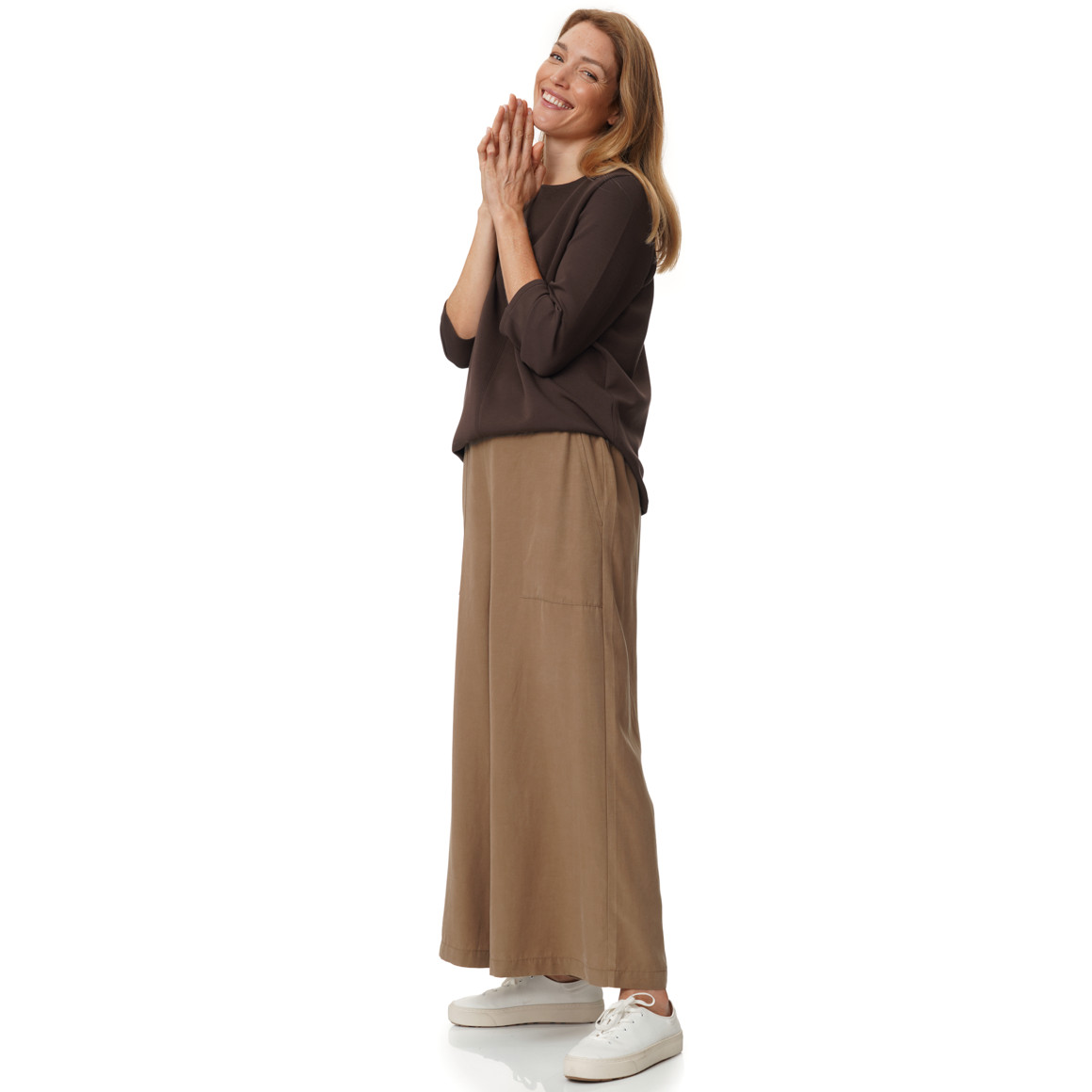 Damen Sweatshirt mit V-Ausschnitt