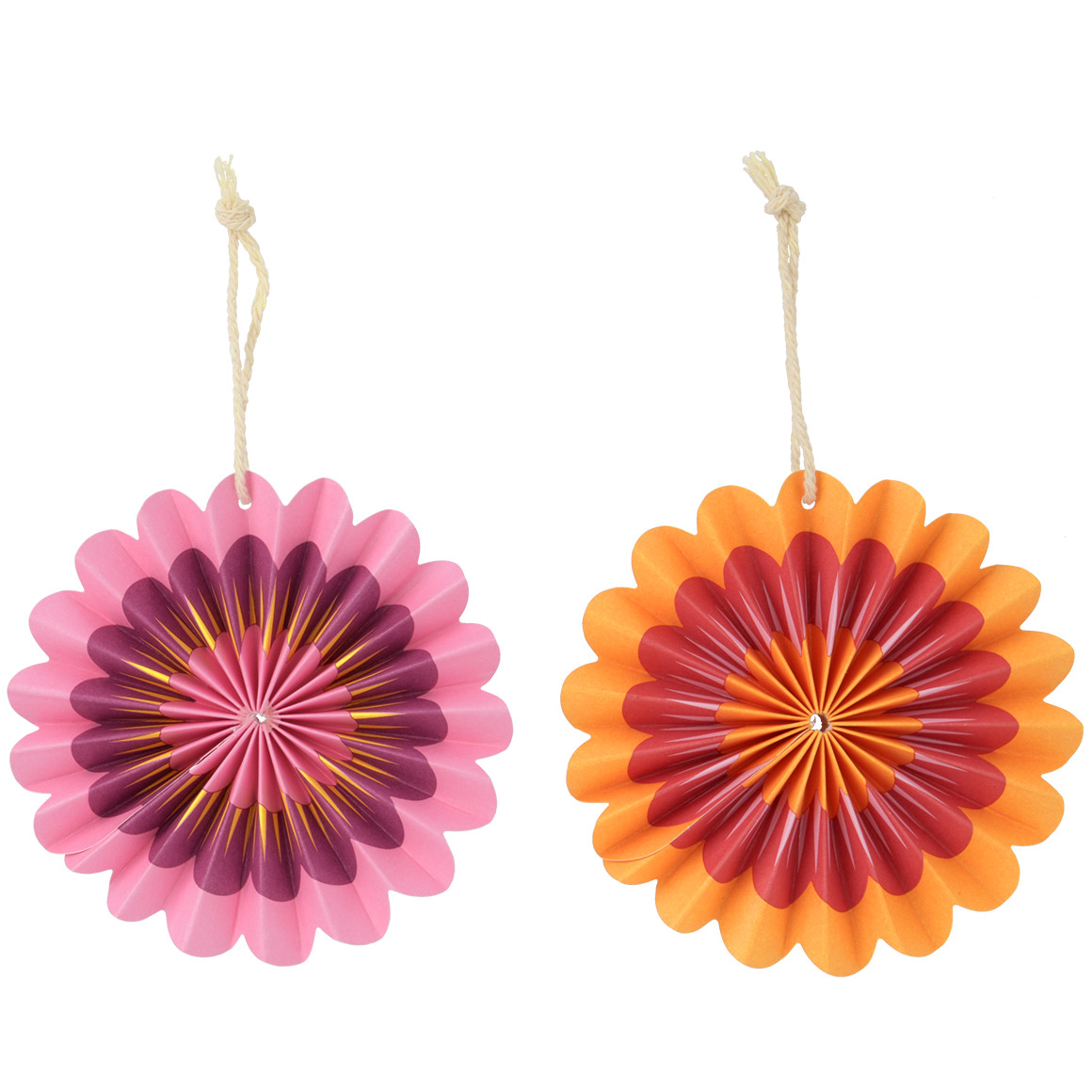 4 Papierblumen zum Aufhängen