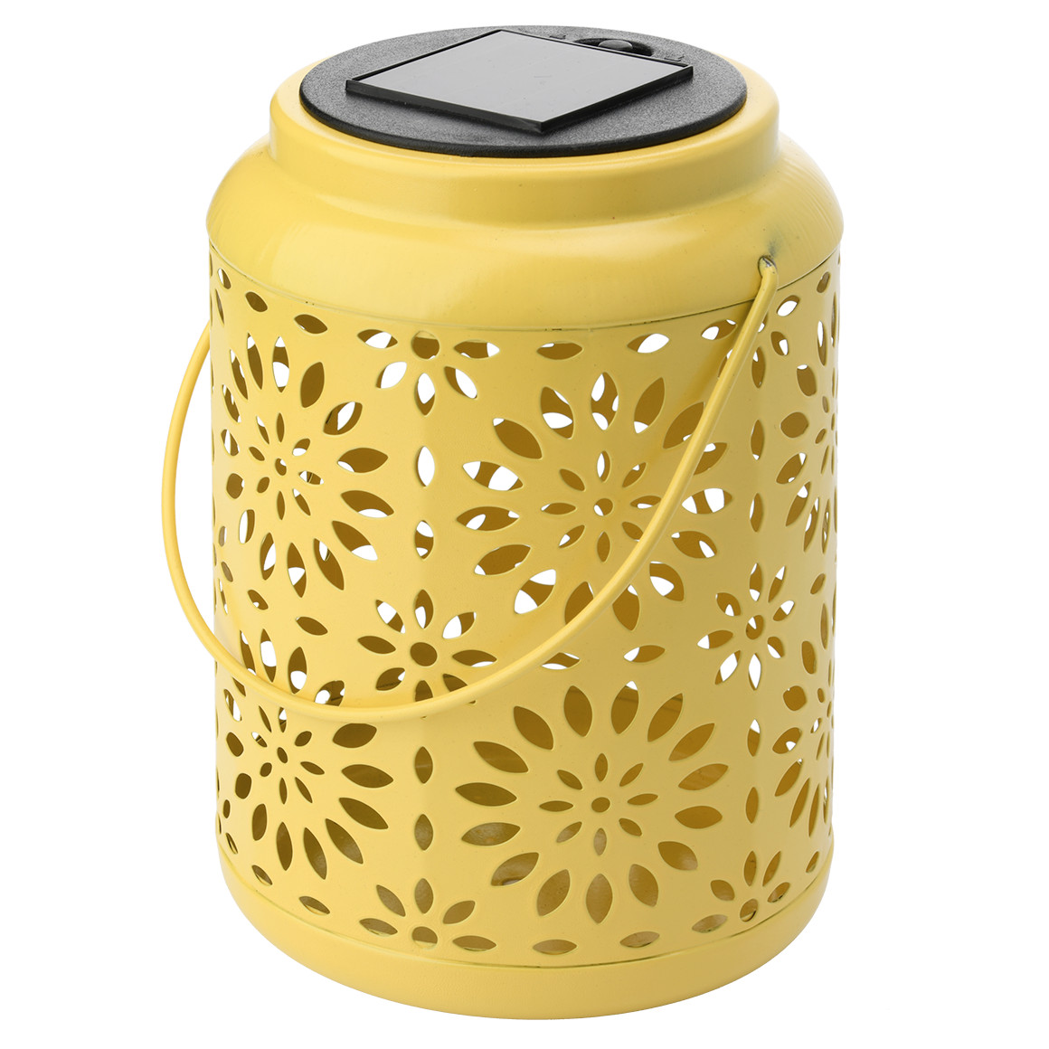 Solarlampe mit Blüten-Muster