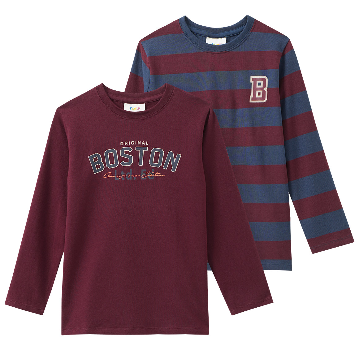 2 Jungen Langarmshirts mit Print