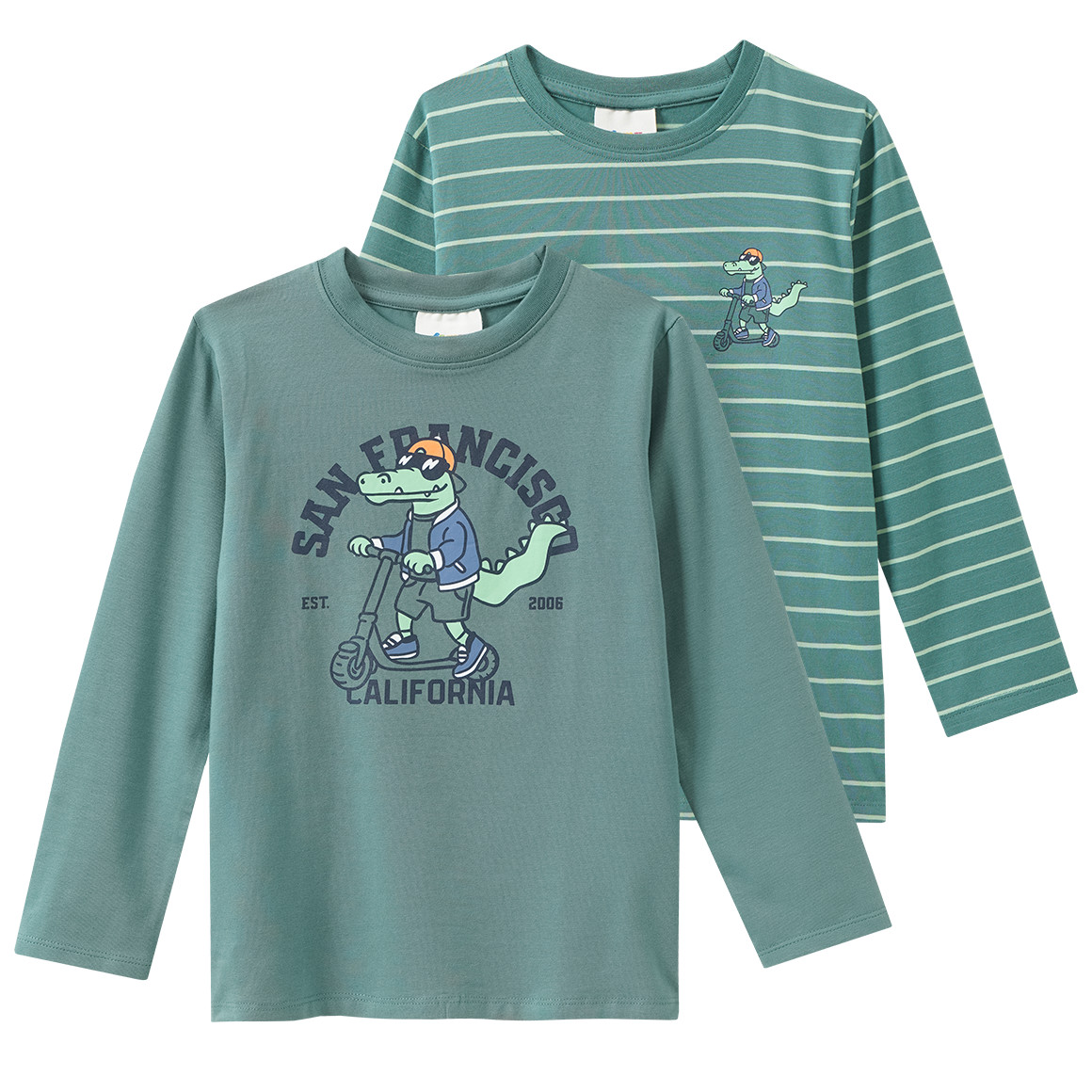 2 Jungen Langarmshirts mit Print