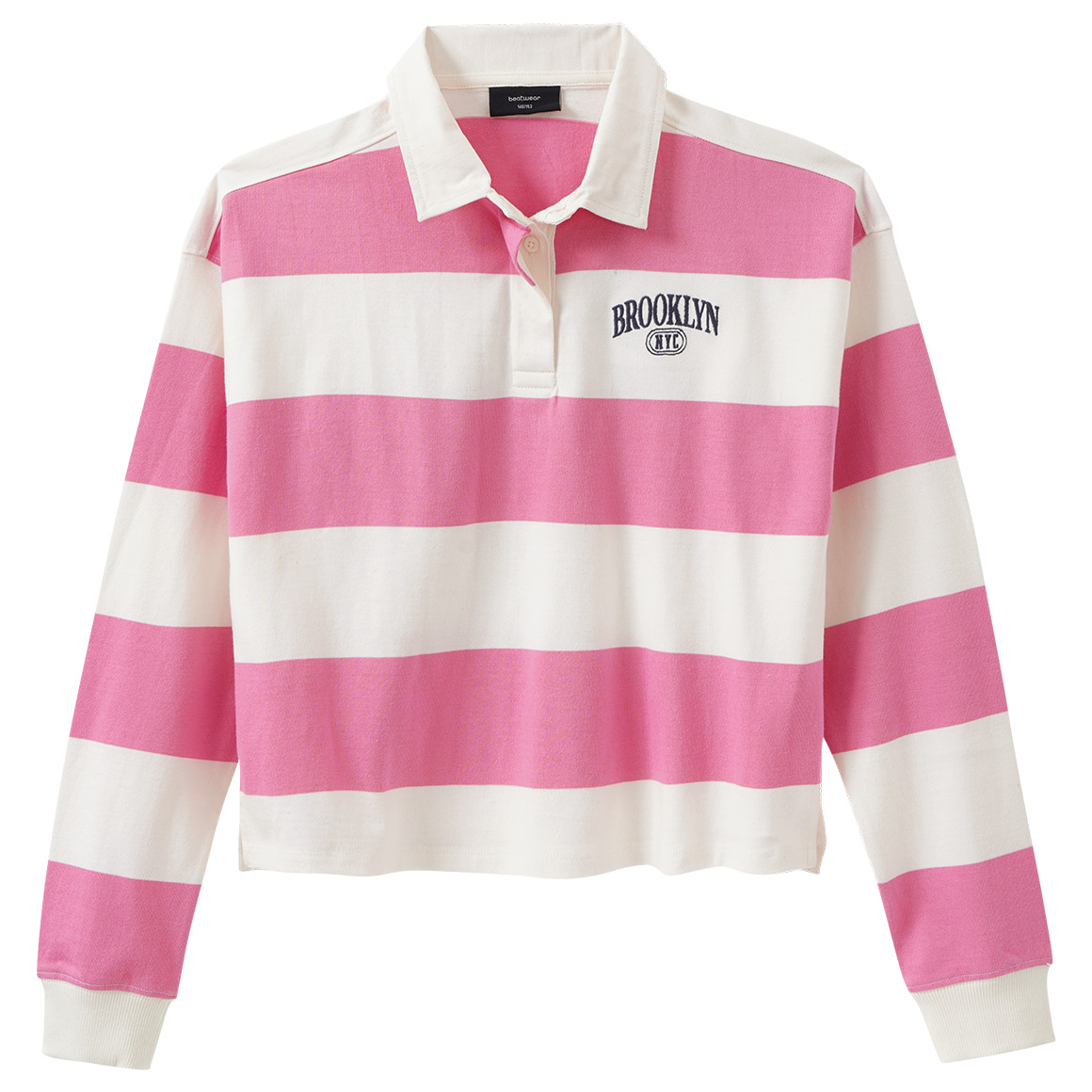 Mädchen Poloshirt mit Blockstreifen