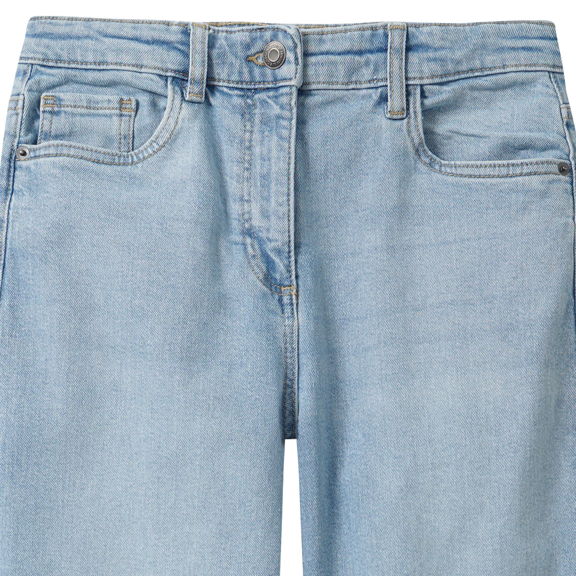 Mädchen Wide-Leg-Jeans mit verstellbarem Bund