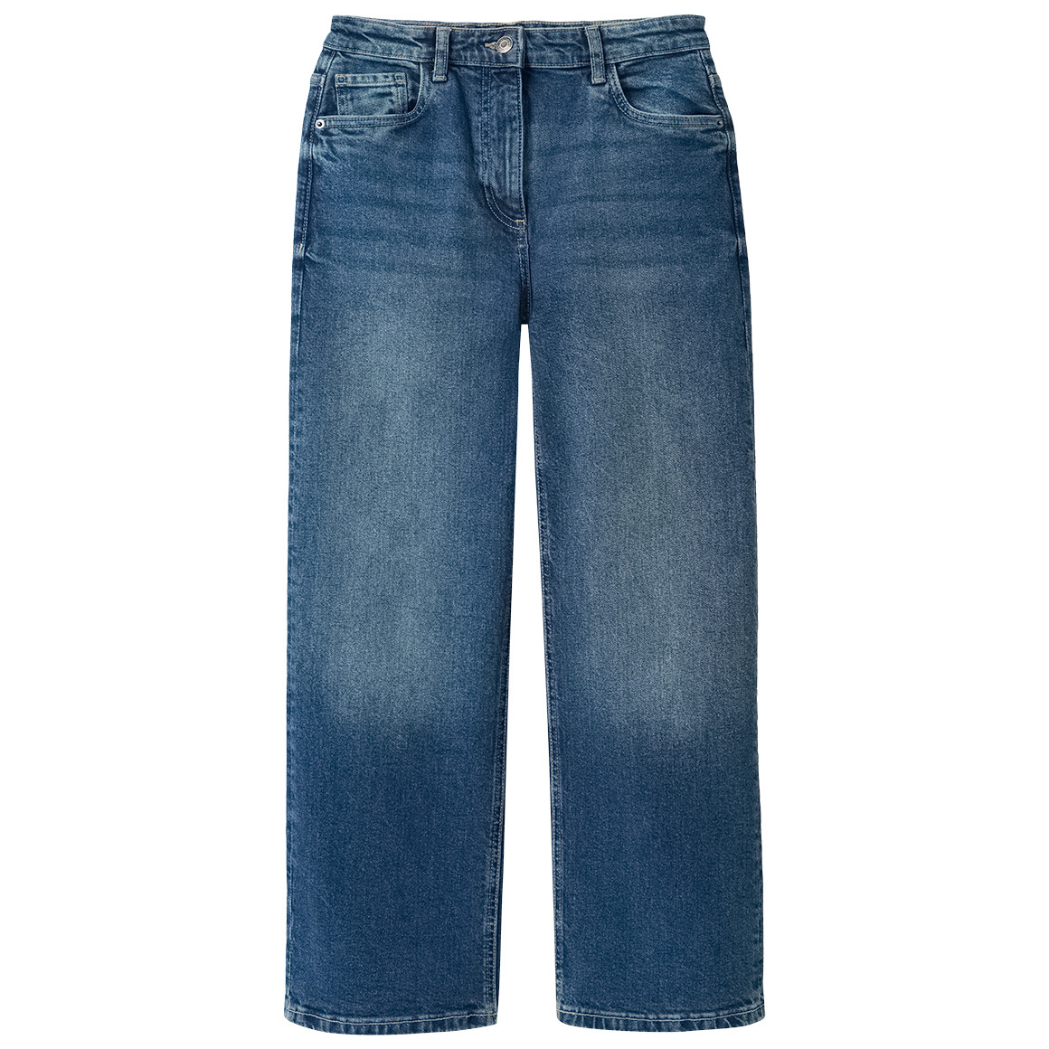 Mädchen Wide-Leg-Jeans mit verstellbarem Bund