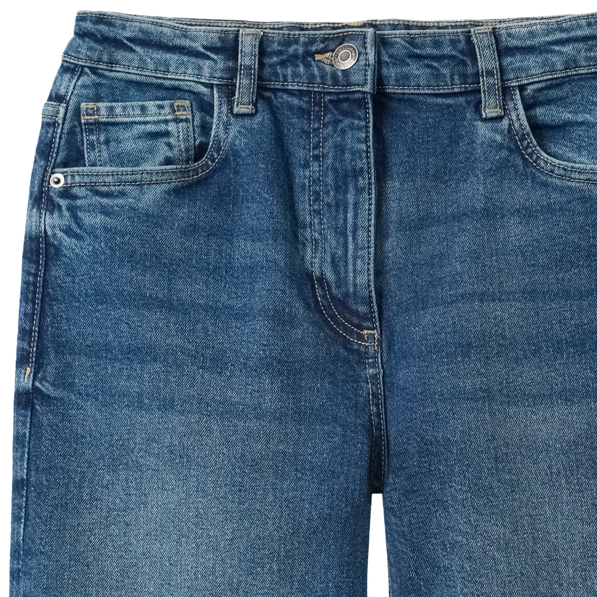 Mädchen Wide-Leg-Jeans mit verstellbarem Bund