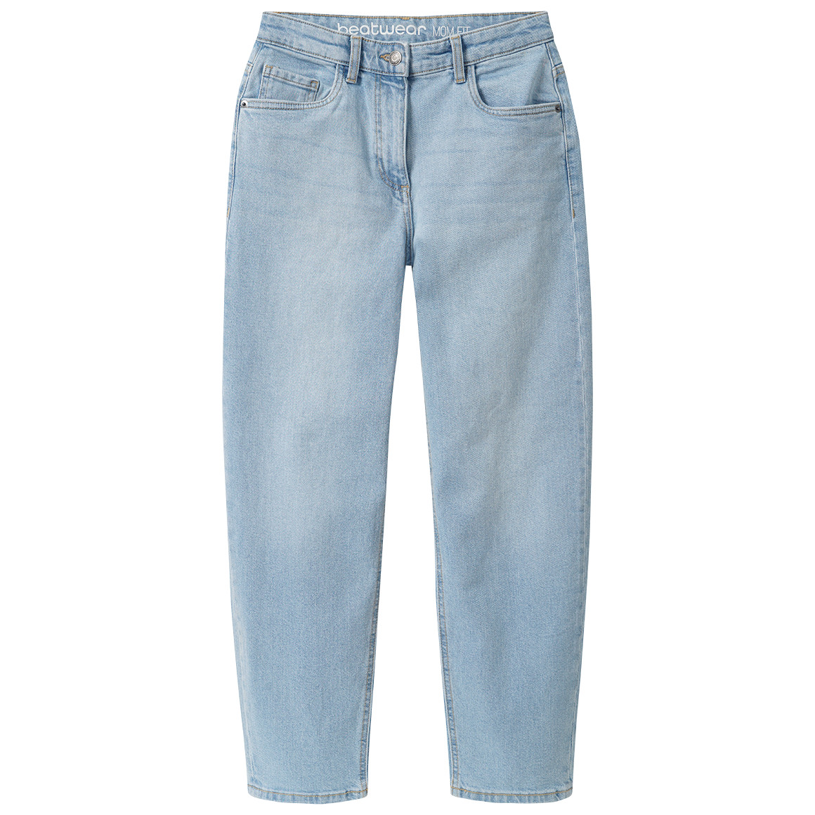 Mädchen Mom-Fit-Jeans mit verstellbarem Bund