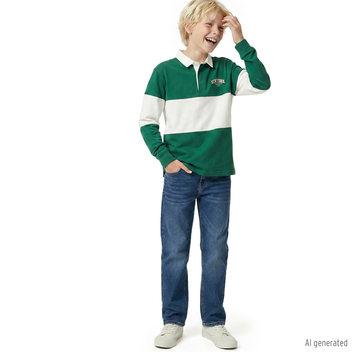 Jungen Straight-Jeans mit verstellbarem Bund