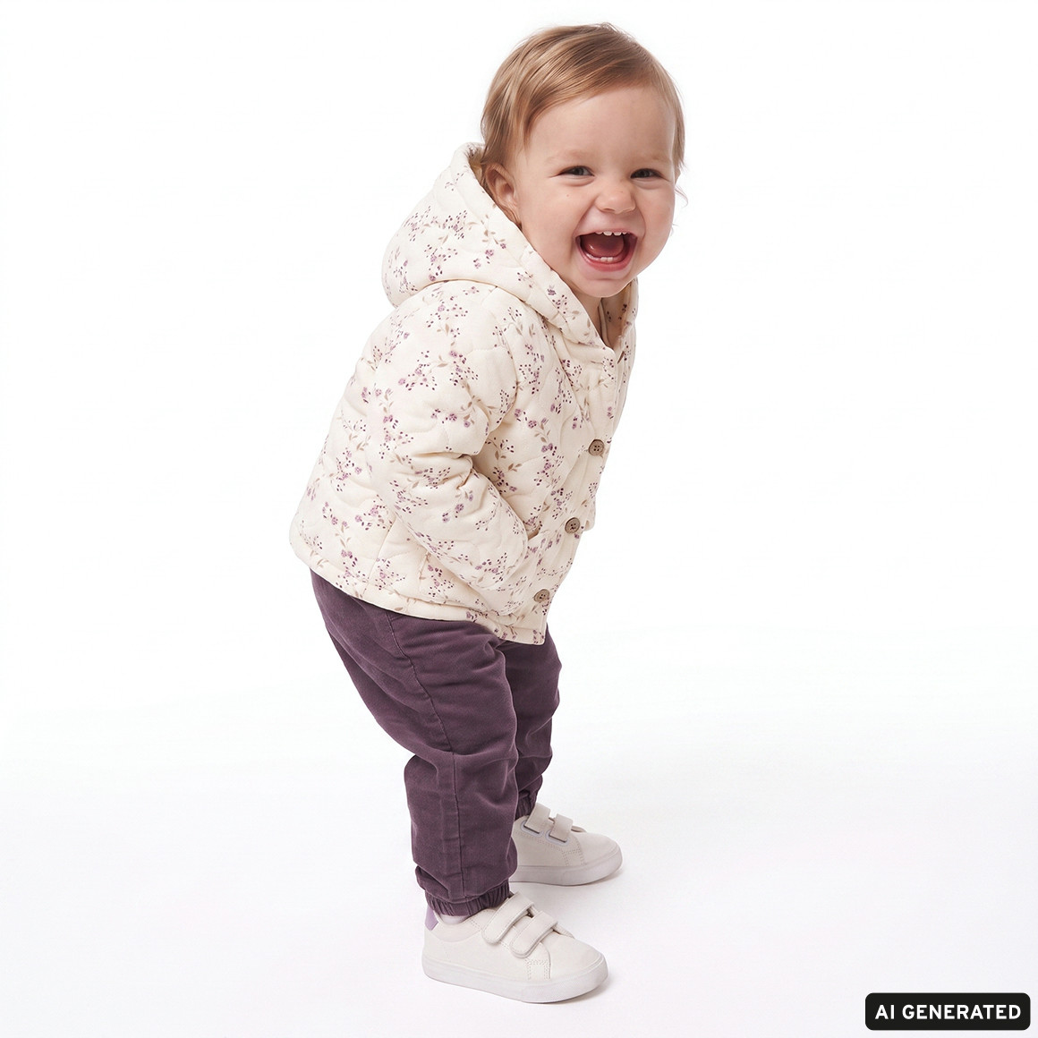 Baby Cordjacke mit Blümchen