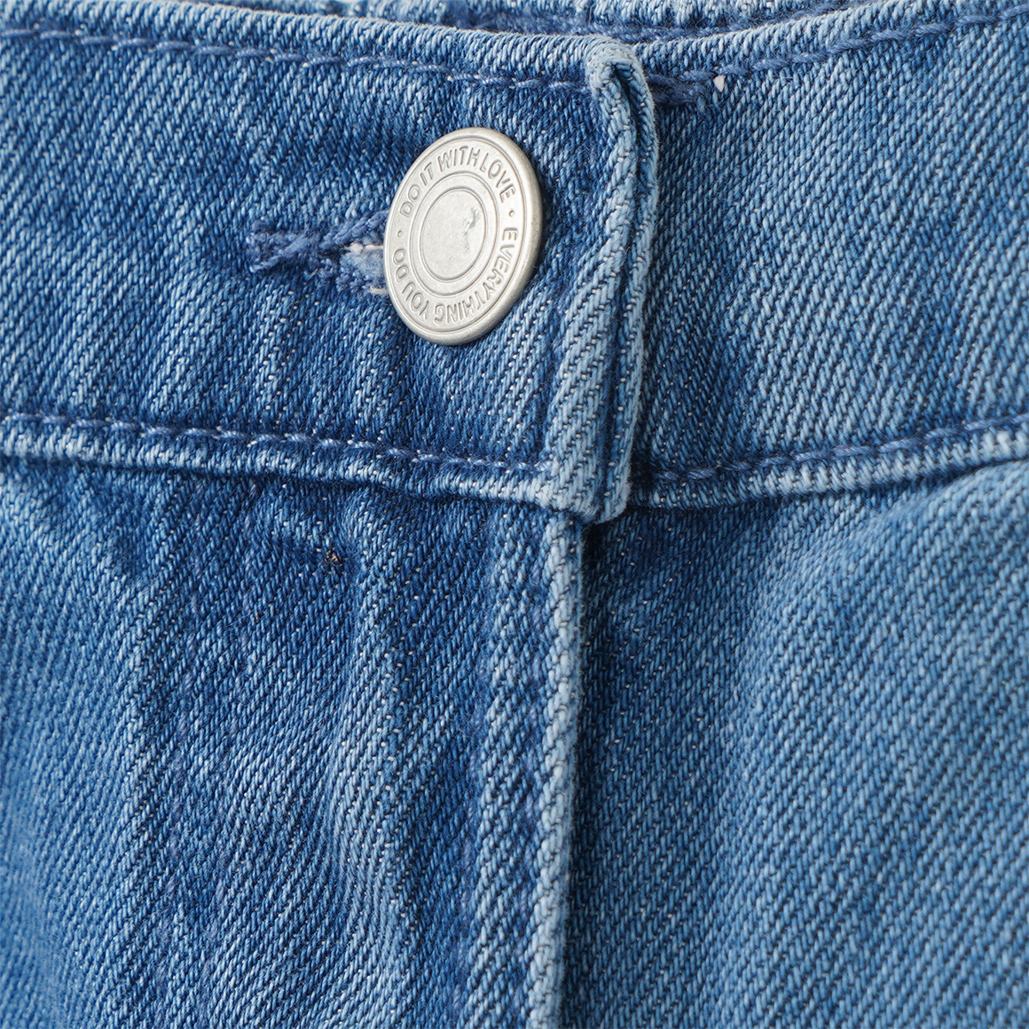 Mädchen Wide-Leg-Jeans mit Uesed-Waschung