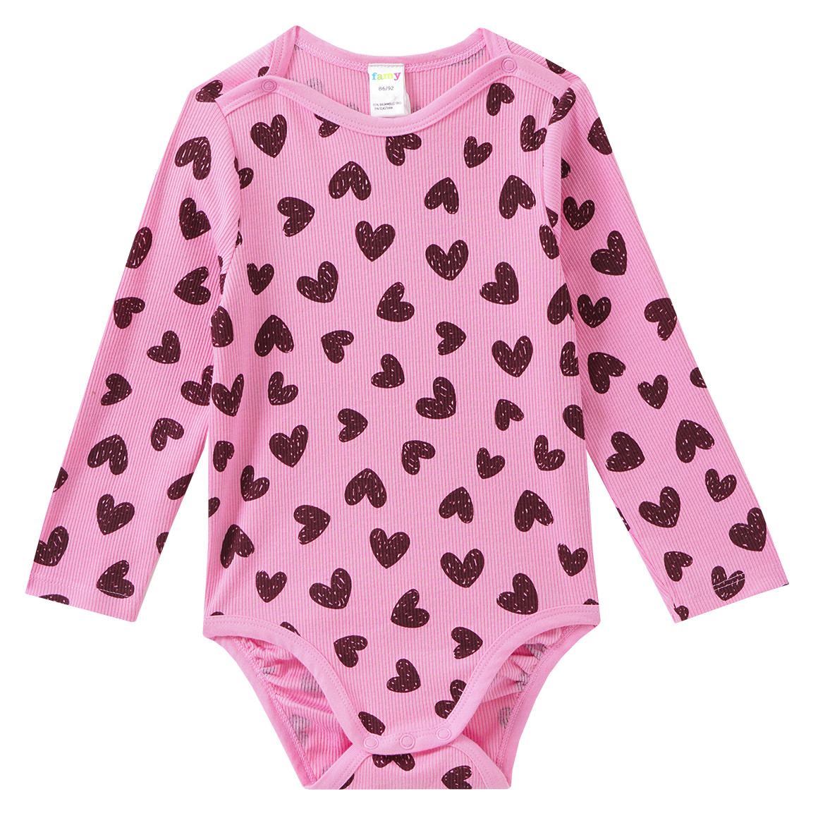 5 Baby Bodys mit Rippstruktur