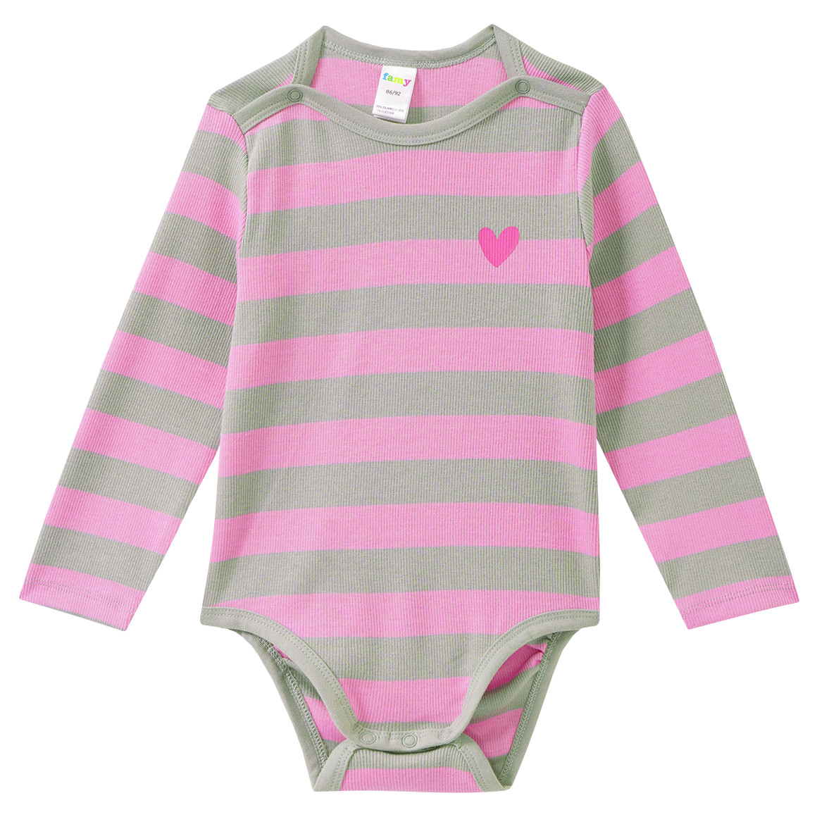 5 Baby Bodys mit Rippstruktur