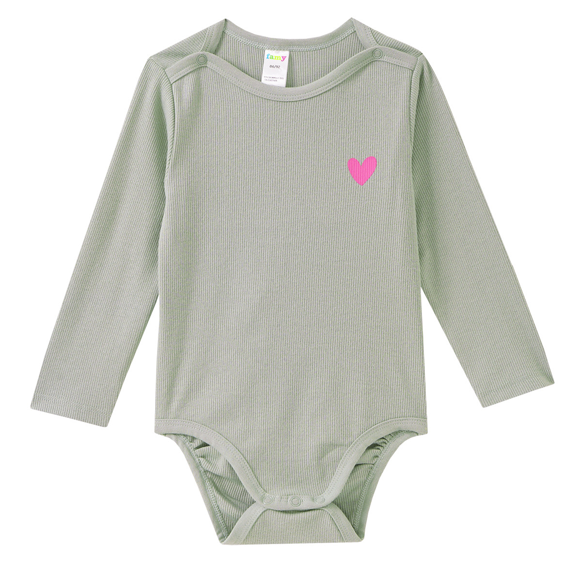 5 Baby Bodys mit Rippstruktur