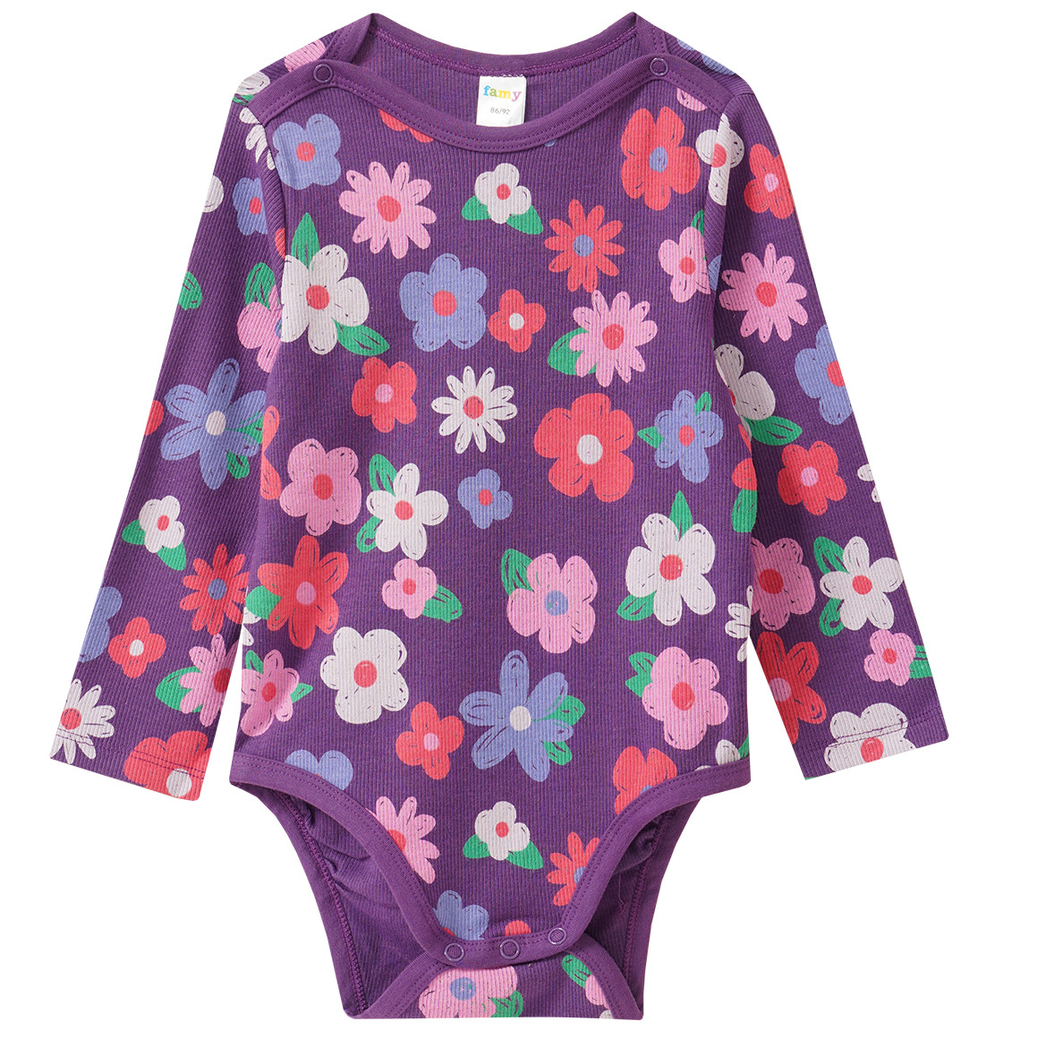 5 Baby Bodys mit Rippstruktur