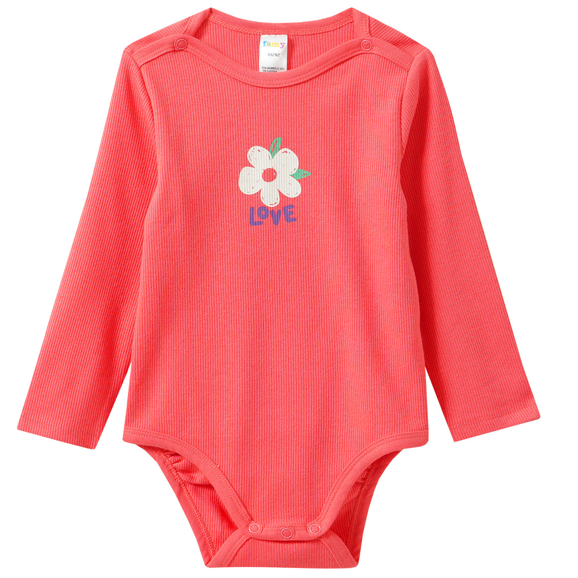 5 Baby Bodys mit Rippstruktur