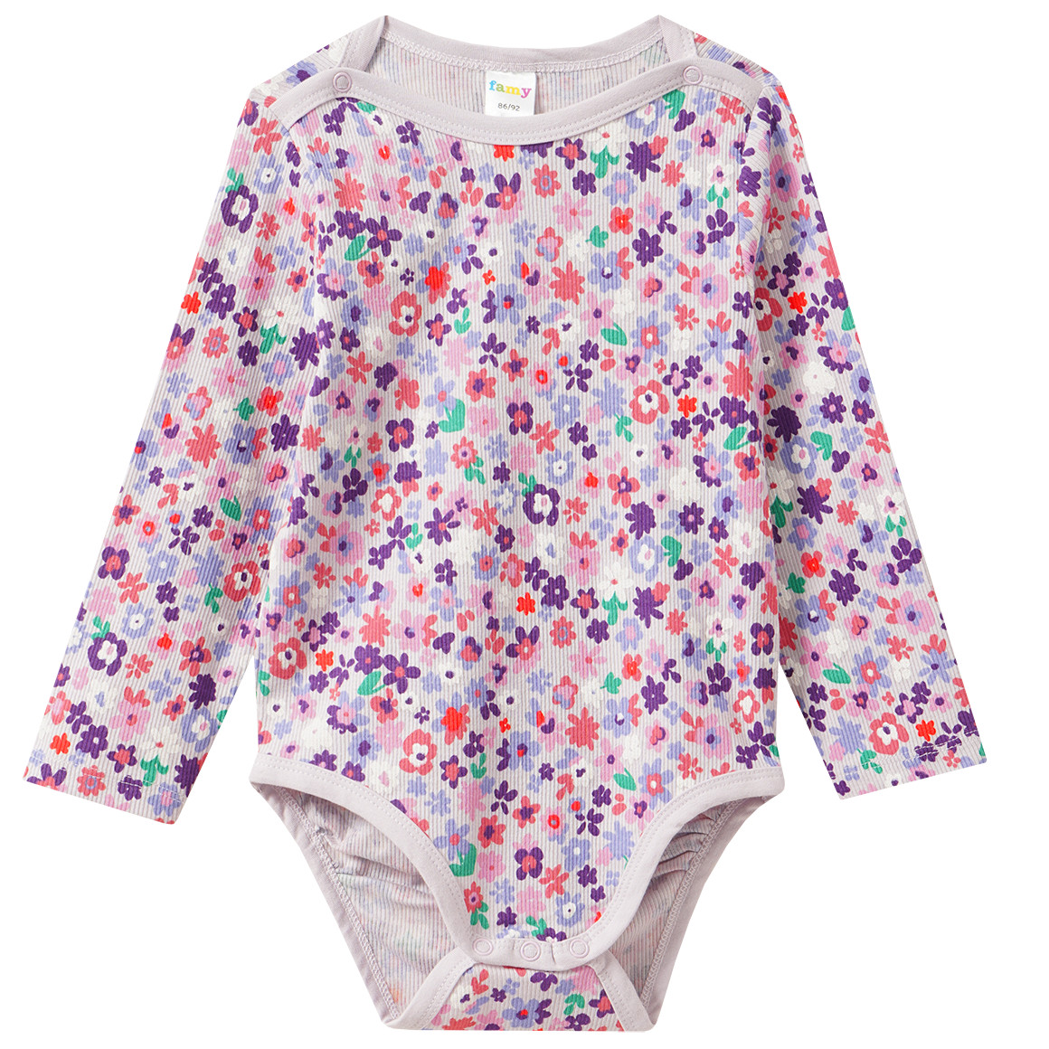 5 Baby Bodys mit Rippstruktur