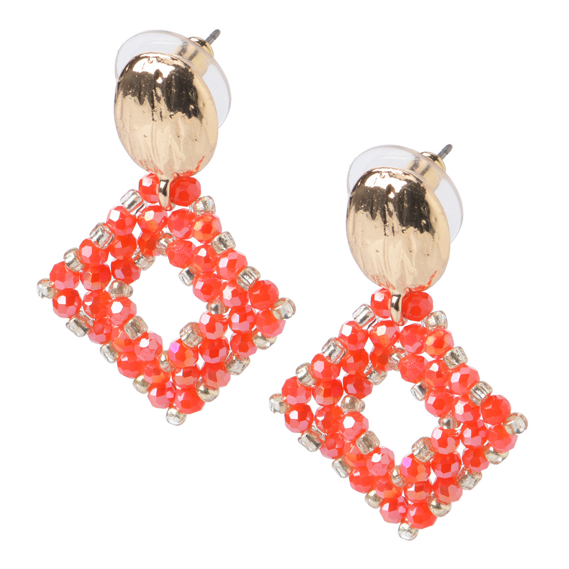 Damen Ohrhänger in Rauten-Optik