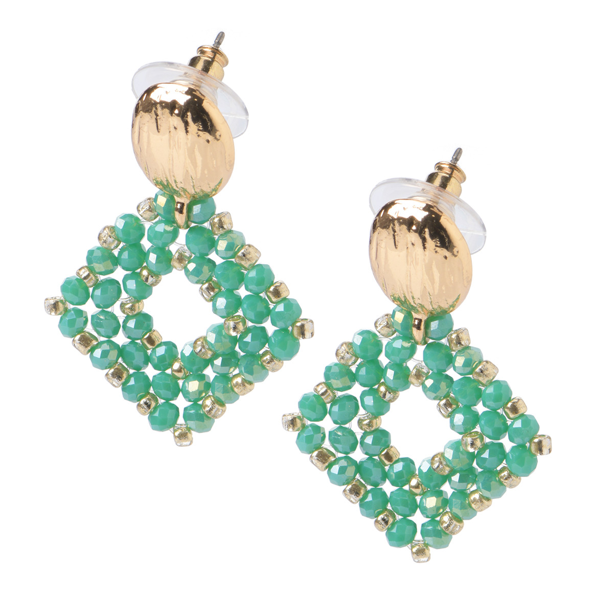 Damen Ohrhänger in Rauten-Optik