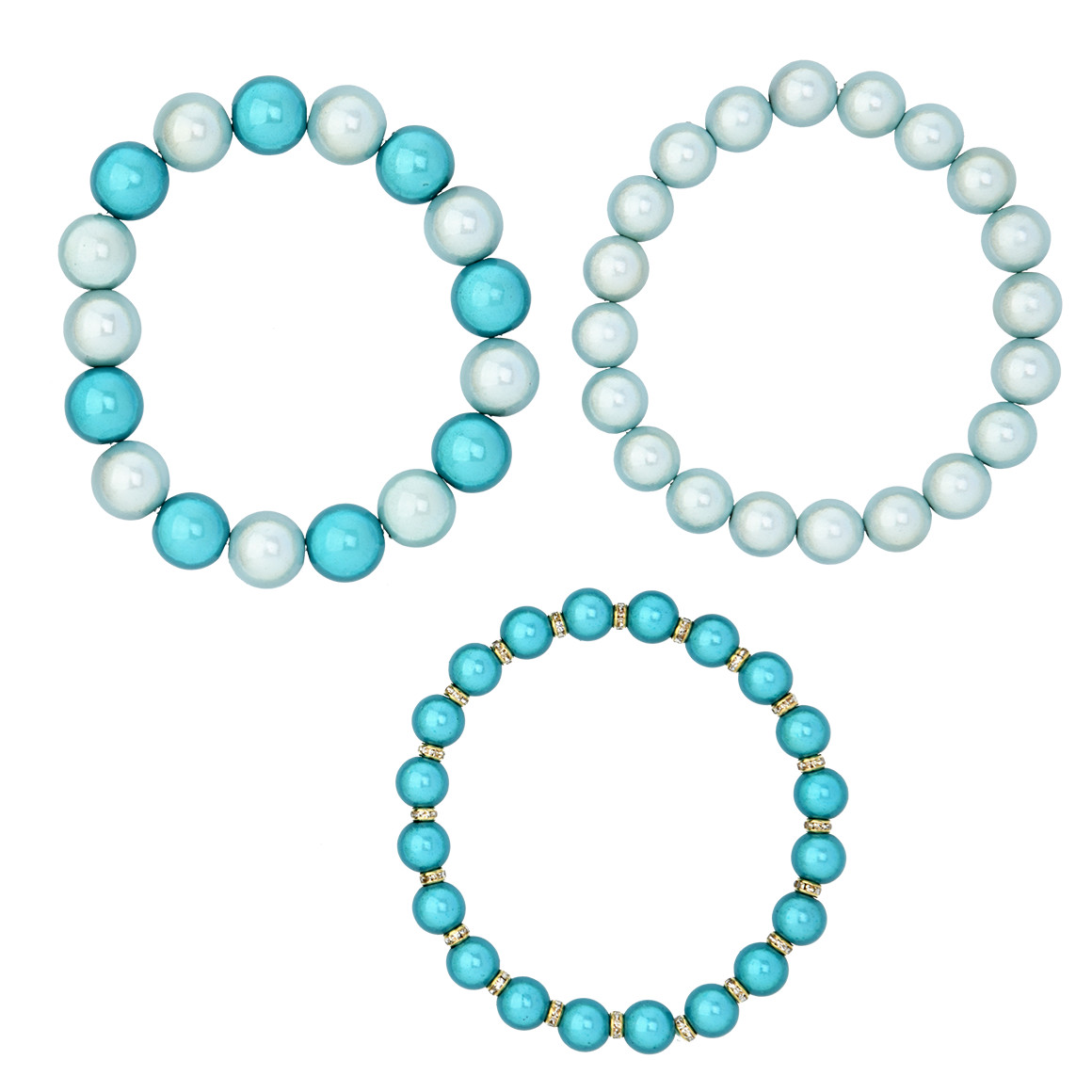 3 Damen Armbänder in Perlen-Form