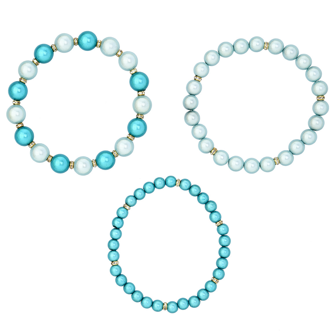 3 Damen Armbänder in Perlen-Form