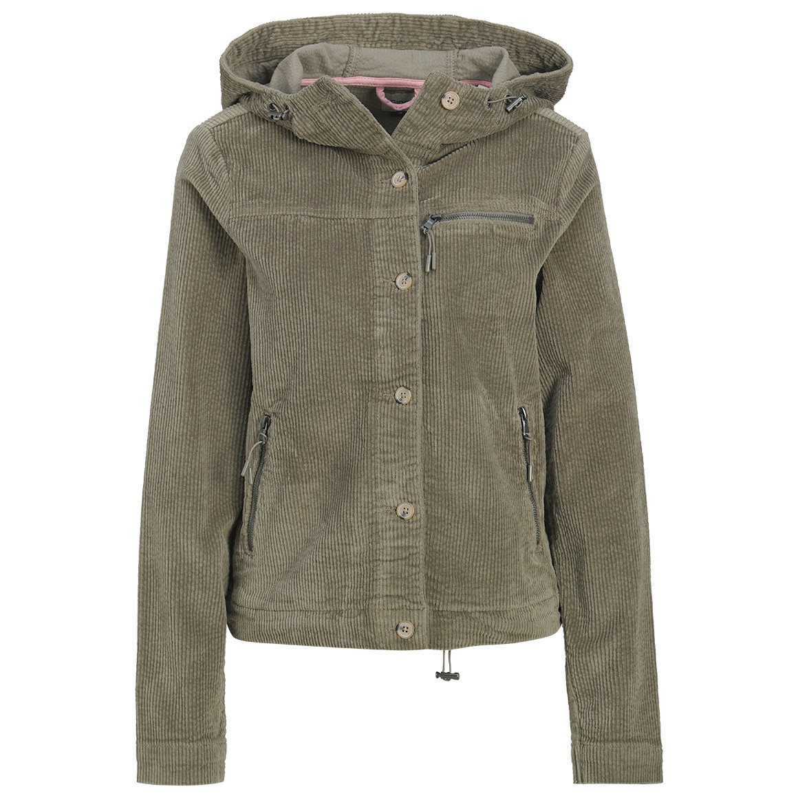 Damen Cordjacke mit Kapuze