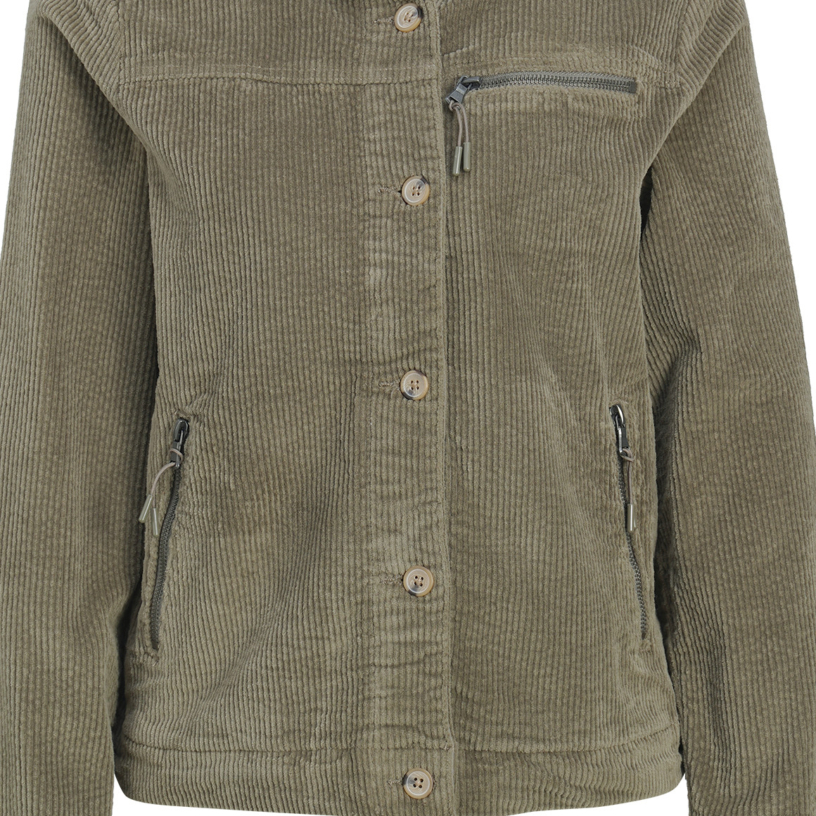 Damen Cordjacke mit Kapuze
