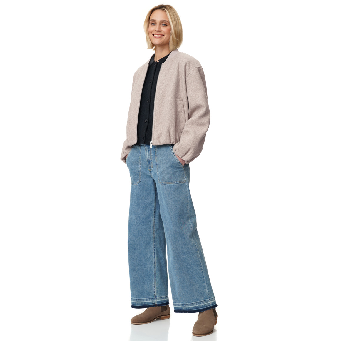 Damen Jacke in Woll-Optik
