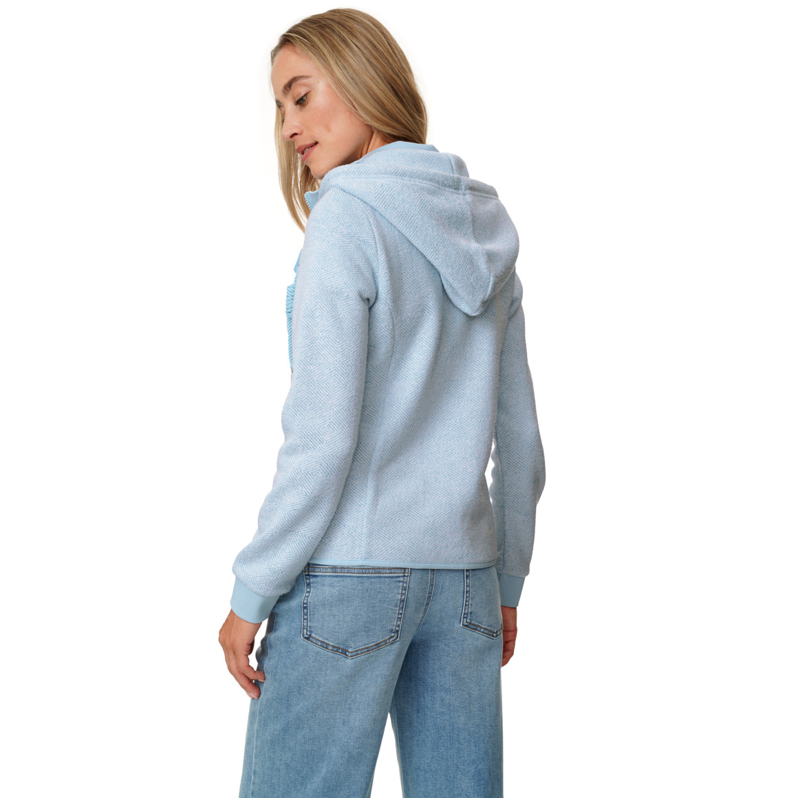 Damen Strickfleece-Jacke mit Kapuze