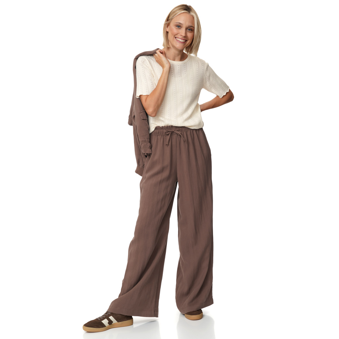 Damen Wide-Leg-Hose mit Tunnelzug