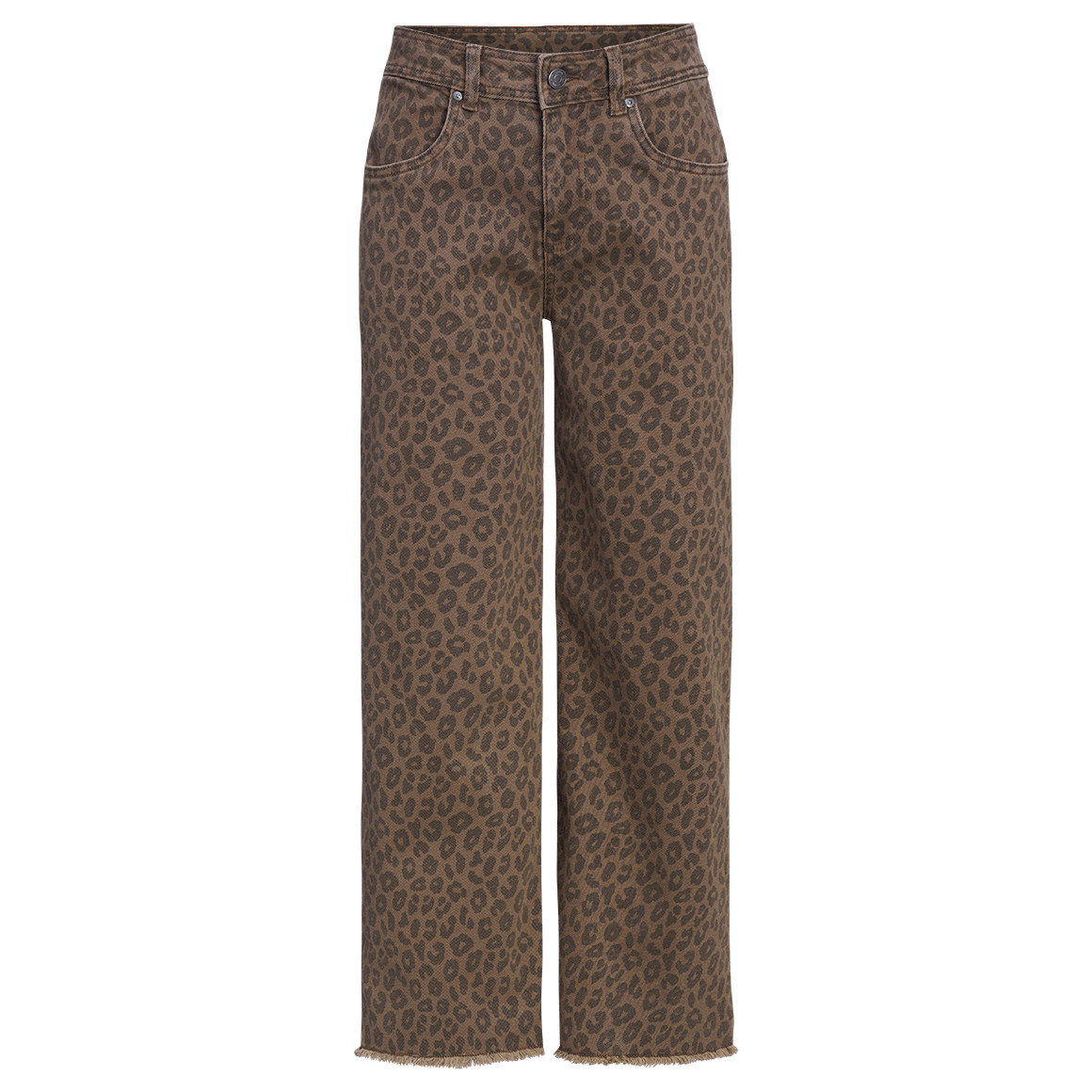Damen Wide-Leg-Jeans im Leo-Look