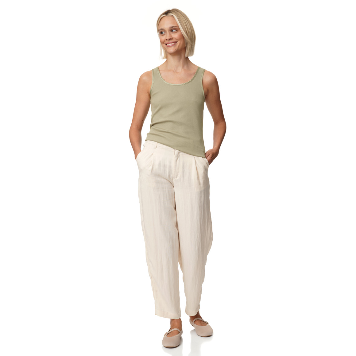 Damen Top aus Feinripp