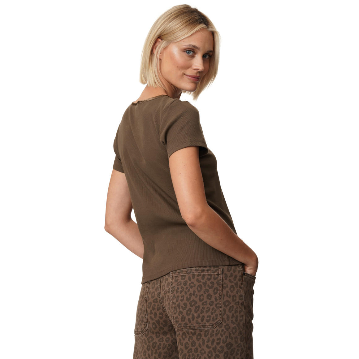 Damen T-Shirt aus Feinripp